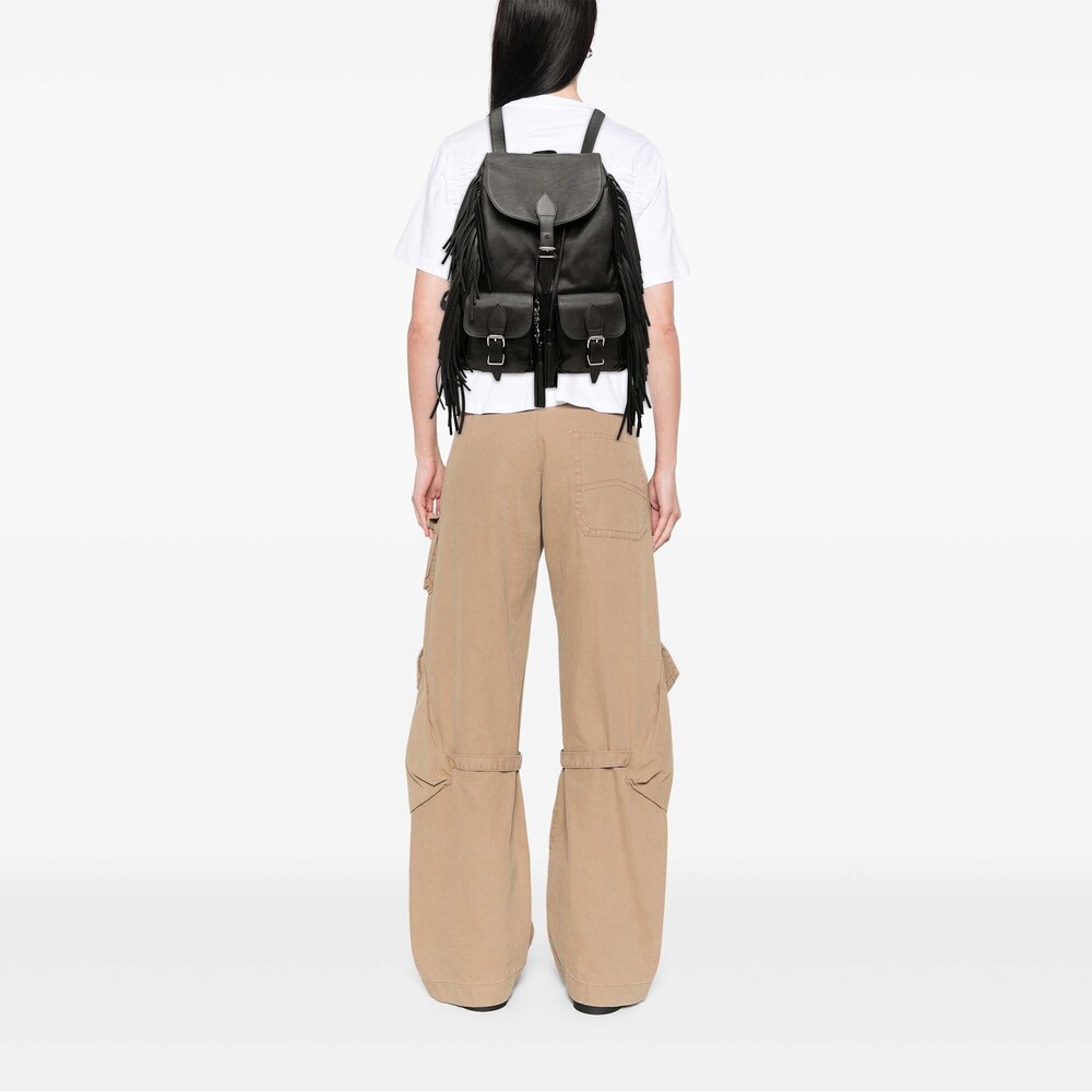 Pre-Loved Saint Laurent Calfskin Fringe Festival Backpack - Picture 7 of 8